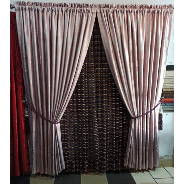 Pink Self Texture Jacquard Curtains