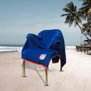 NFL Navy Blue Red Strip Border Sports Towel