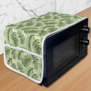 Quilted-Microwave-Oven-Cover-Print-Water-Resistant-Organizer-Pockets-Kitchen-36-x-12